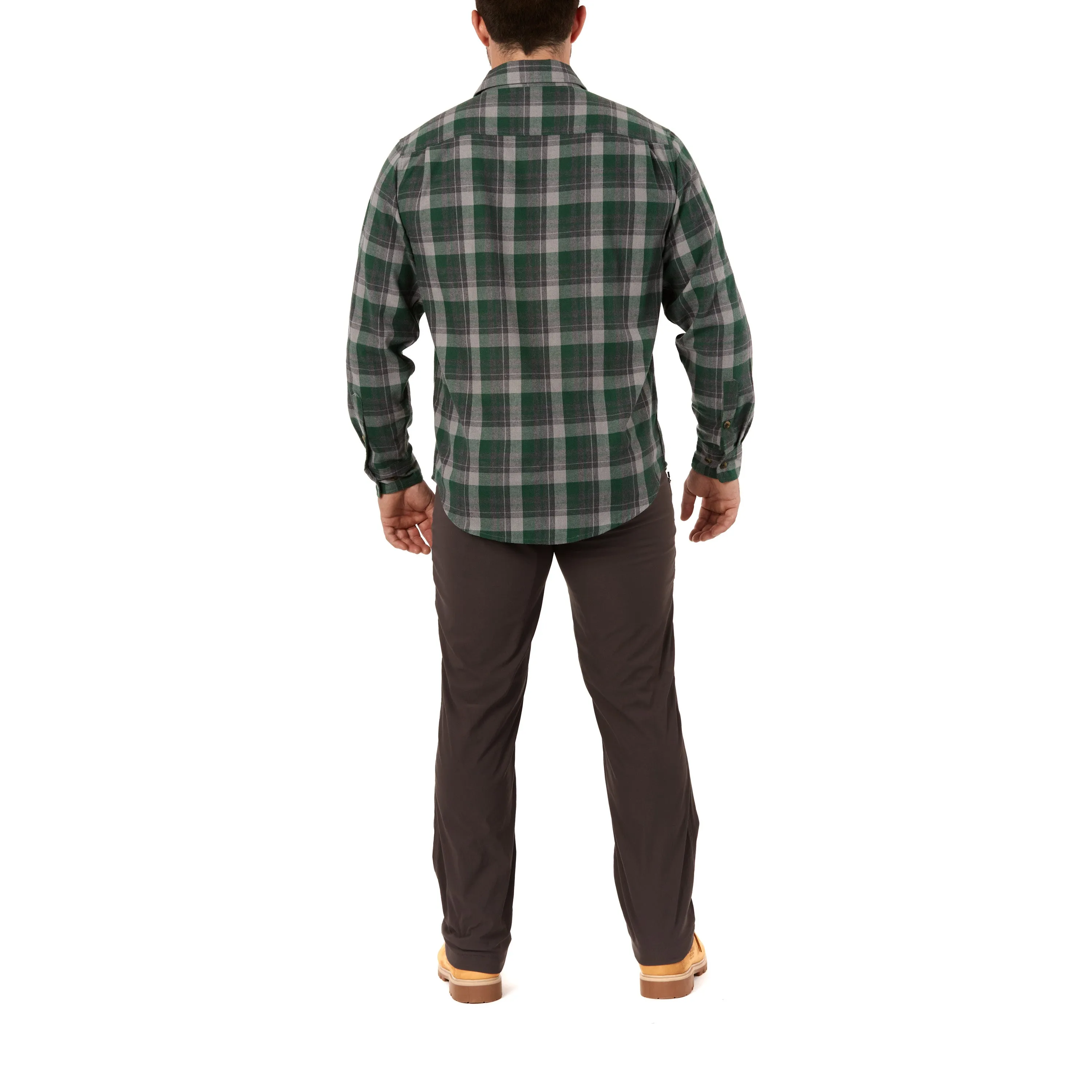 LONG SLEEVE 2-POCKET PLAID FLANNEL SHIRT WITH PEN-SLOT