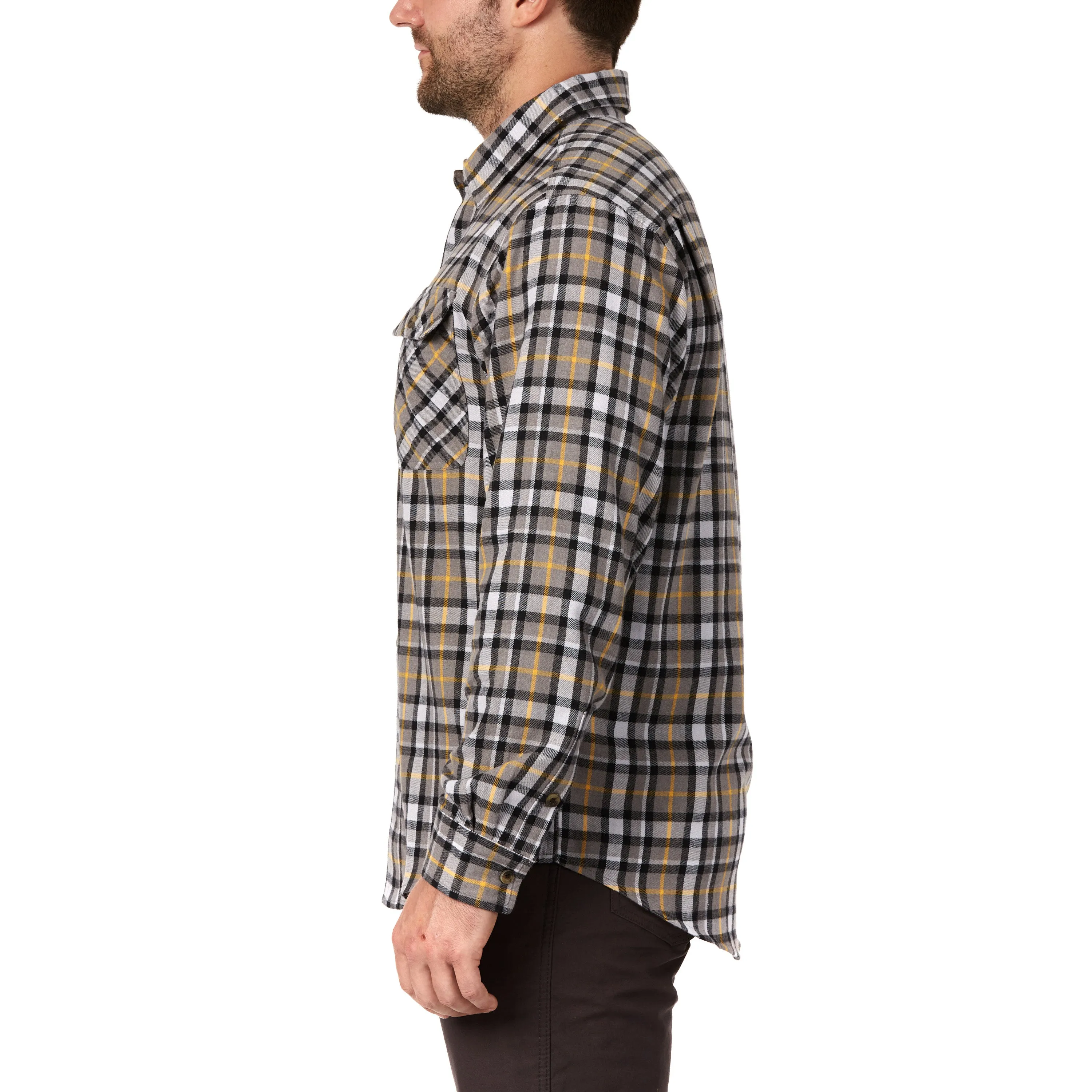 LONG SLEEVE 2-POCKET PLAID FLANNEL SHIRT WITH PEN-SLOT