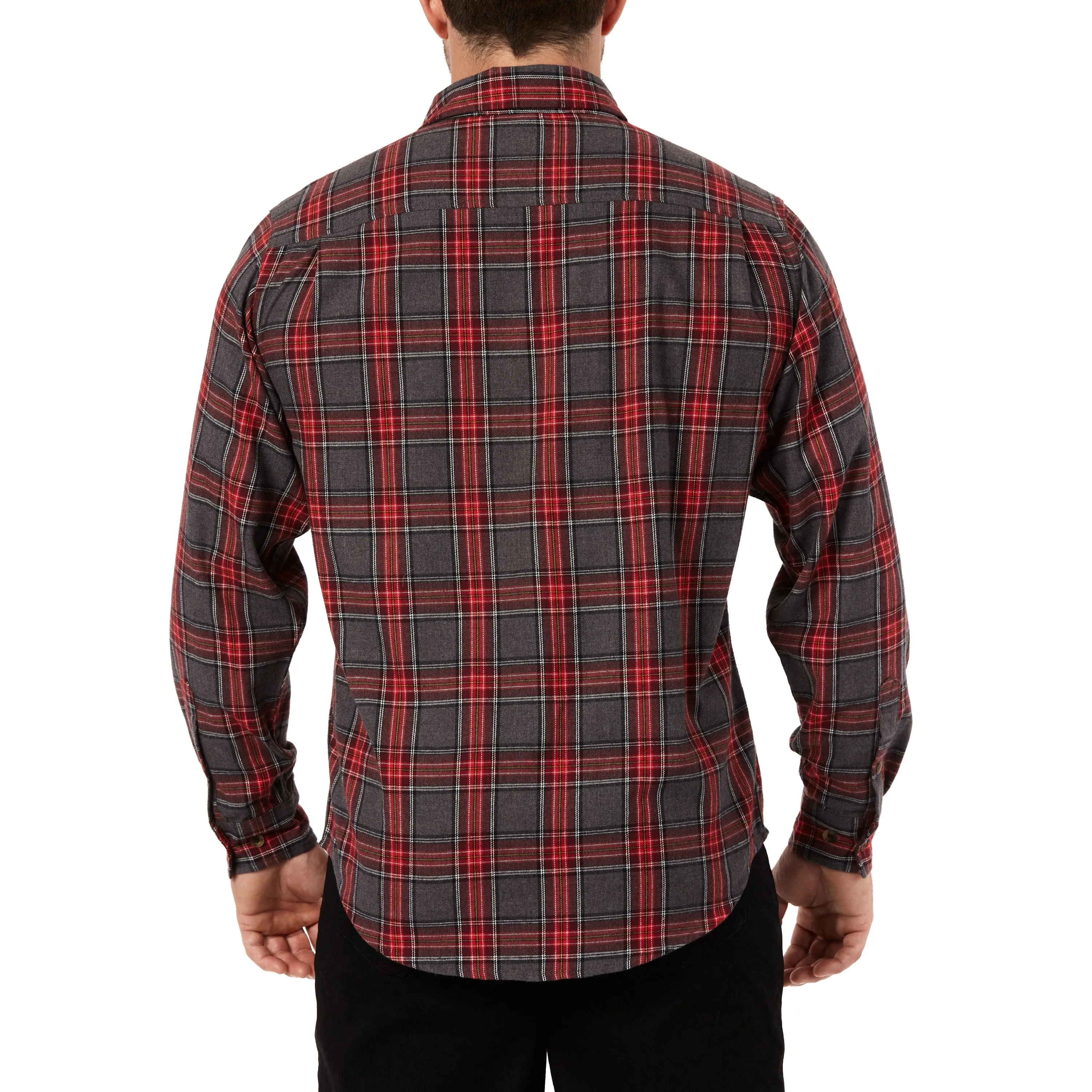 LONG SLEEVE 2-POCKET PLAID FLANNEL SHIRT WITH PEN-SLOT