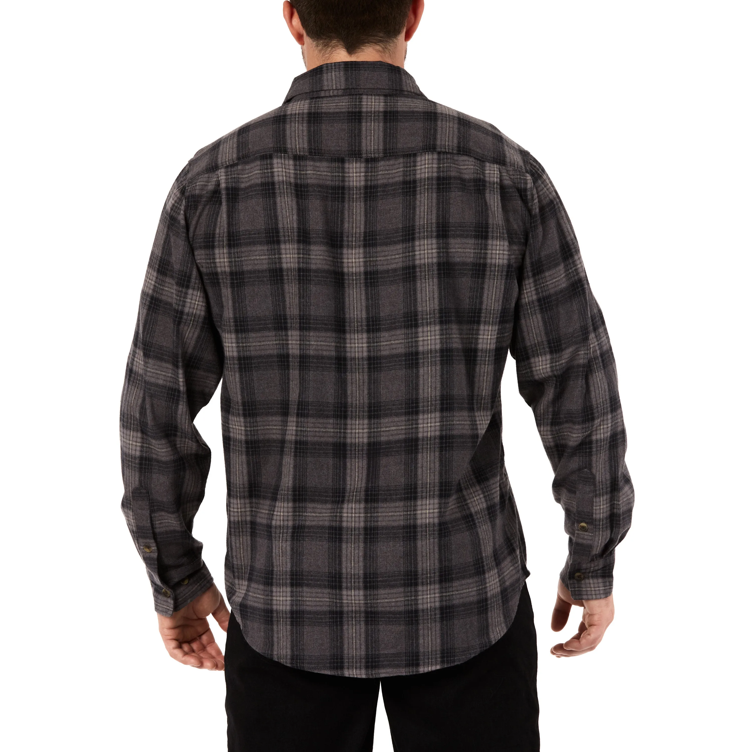 LONG SLEEVE 2-POCKET PLAID FLANNEL SHIRT WITH PEN-SLOT