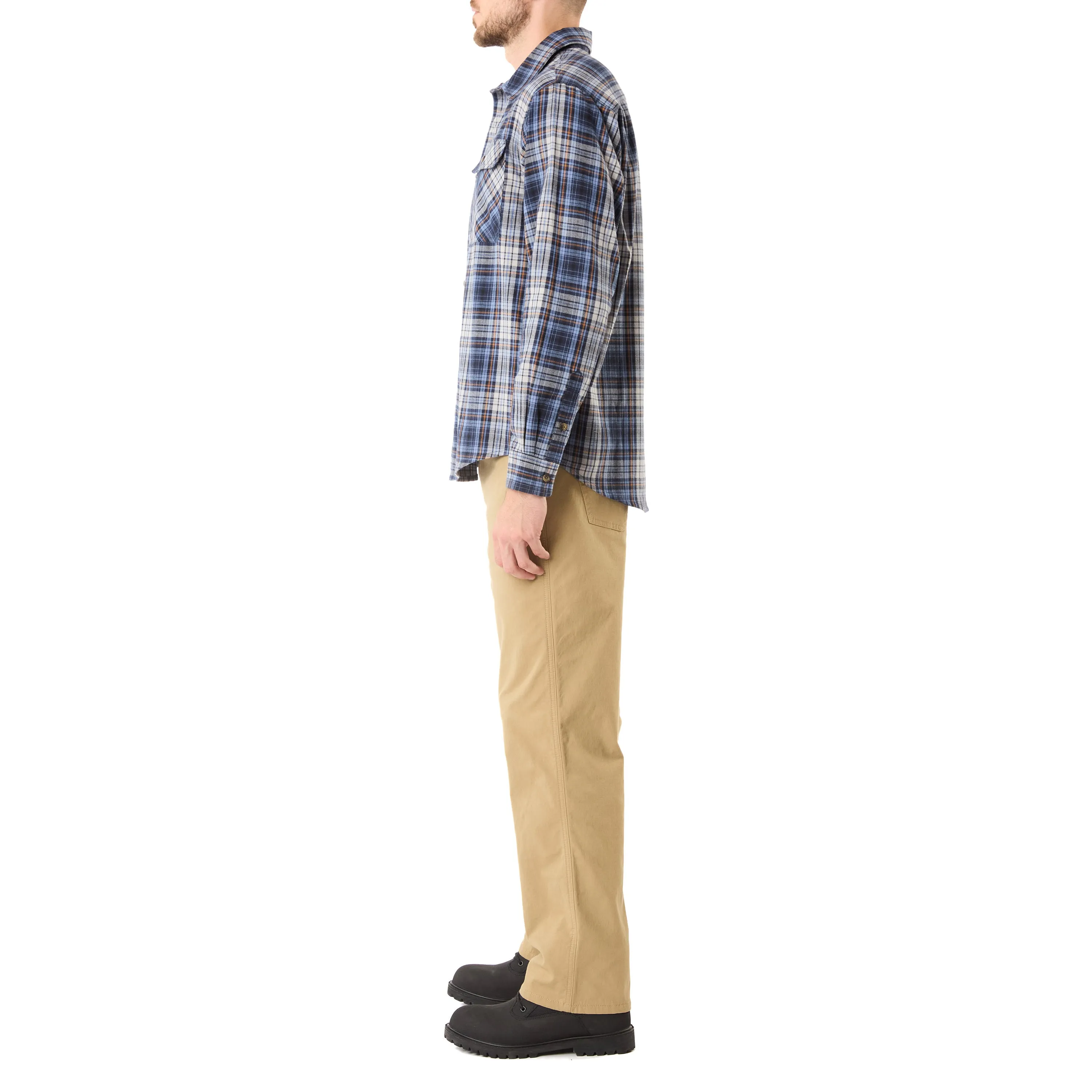 LONG SLEEVE 2-POCKET PLAID FLANNEL SHIRT WITH PEN-SLOT