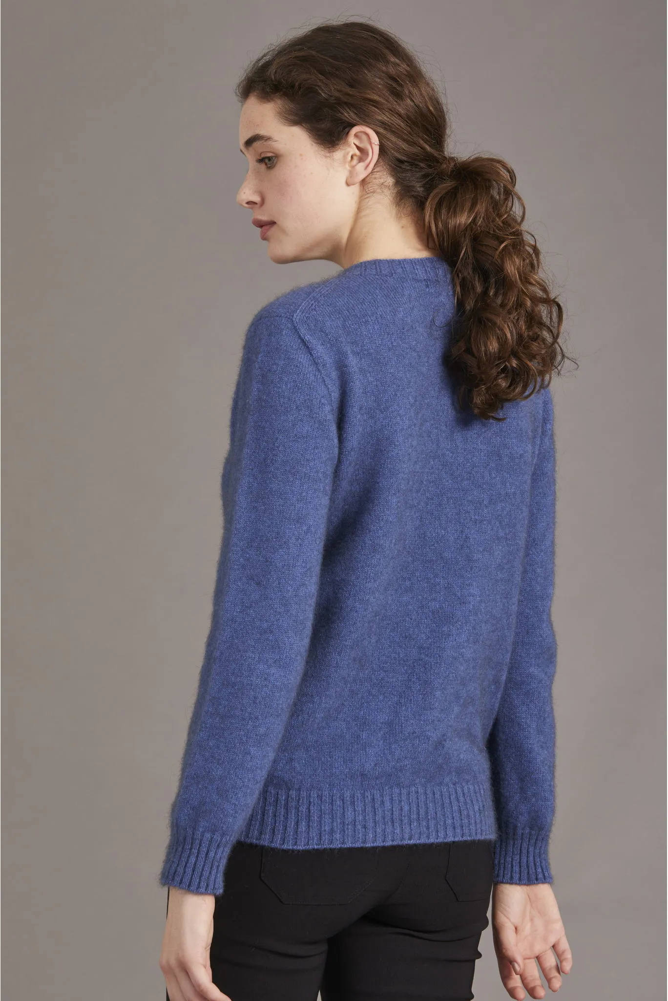 McDonald - Sweater with Lace Detail in Merino Wool and Possum Fur