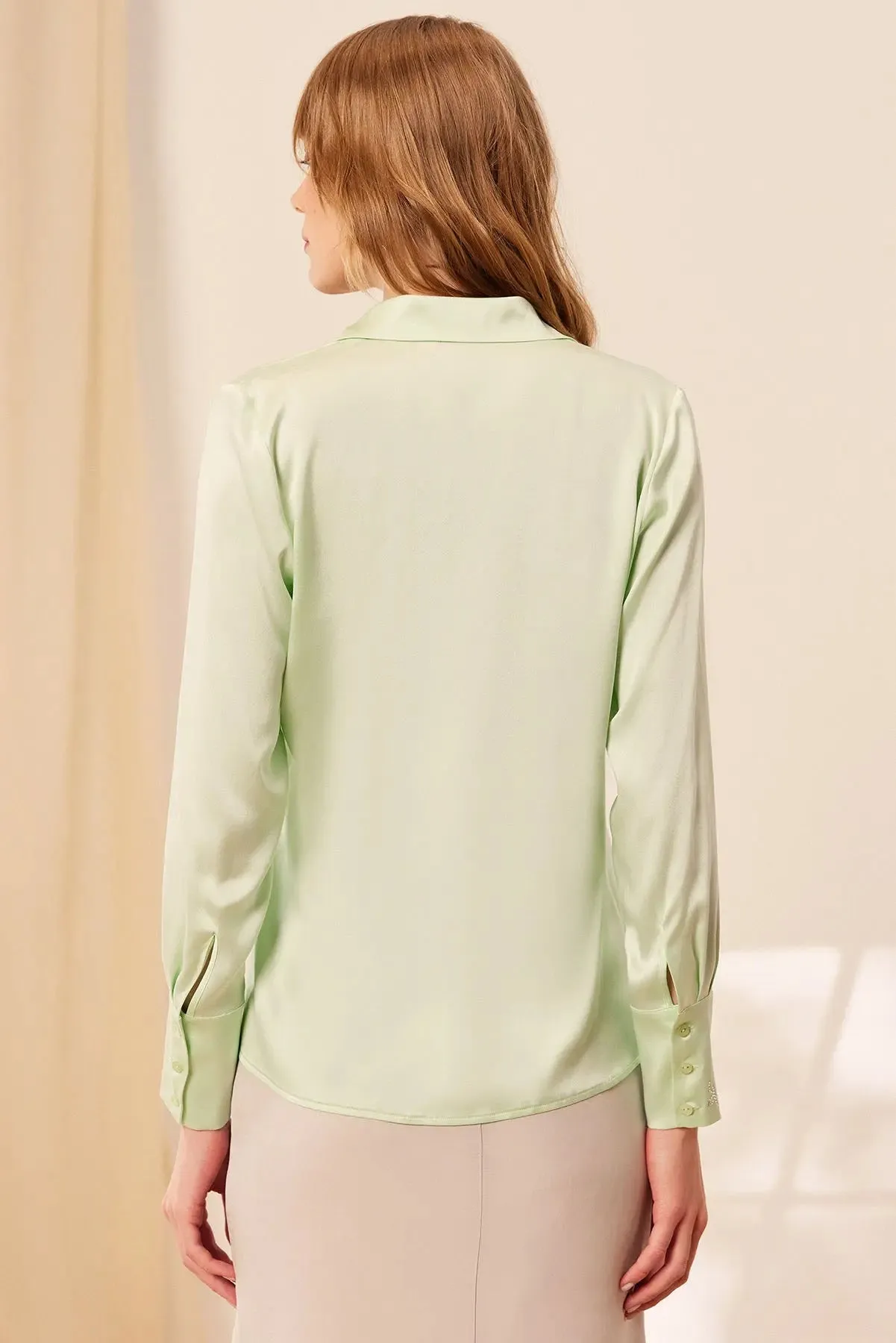 Mint Pure Silk Audrey Women's Shirt