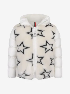 Moncler Girls Charcoal Stars Jacquard Lady Jacket