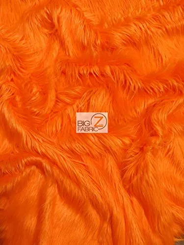 Orange Solid Gorilla Animal Long Pile Faux Fur Fabric / Sold By The Yard