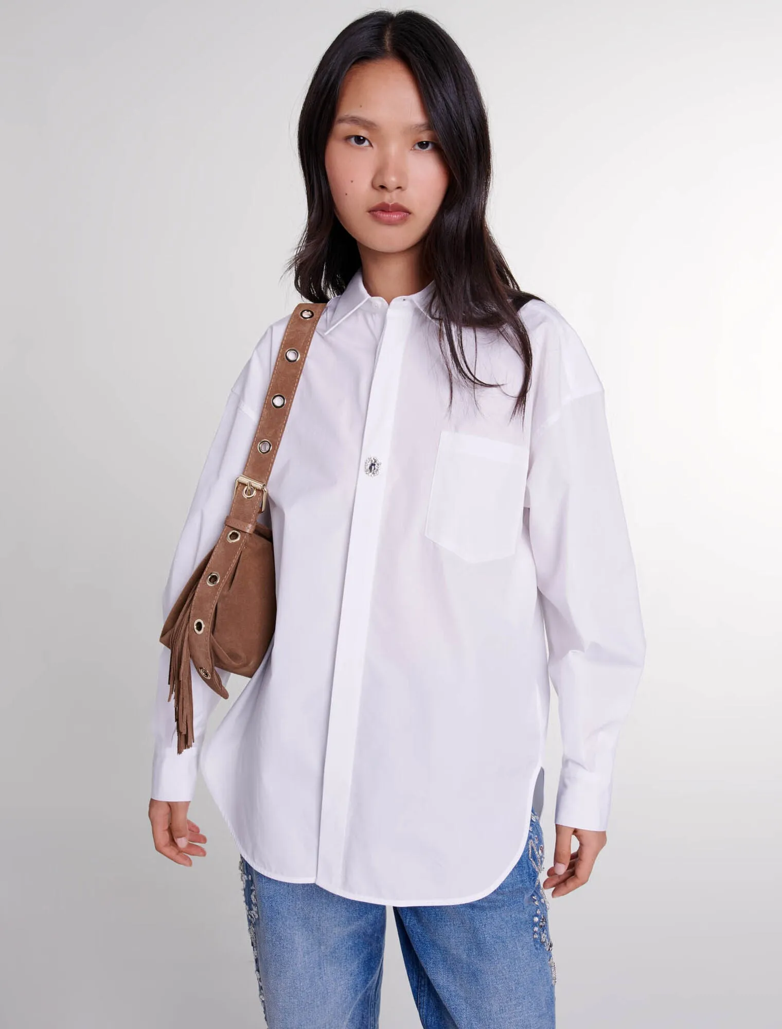 Oversized poplin shirt