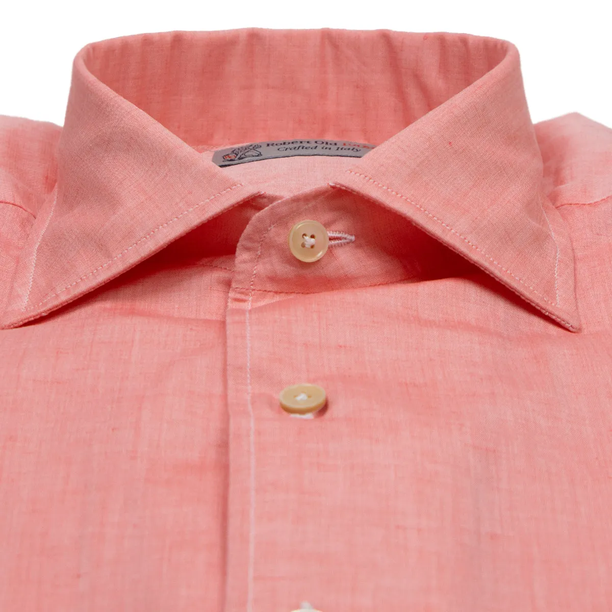 Pink Cotton & Linen Long Sleeve Shirt