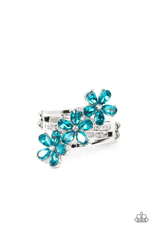 Posh Petals - Blue Ring - Paparazzi Accessories