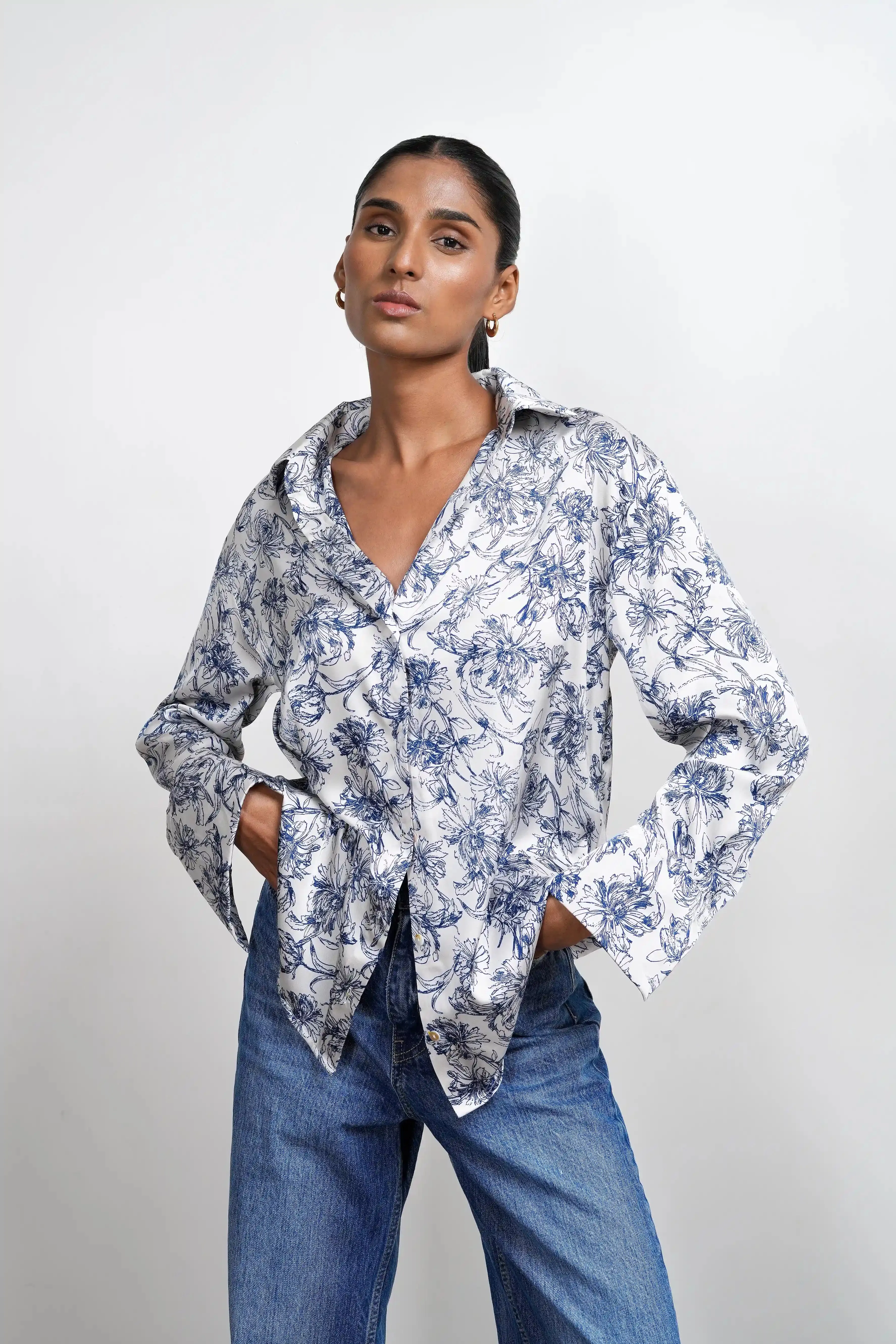 Printed Satin Shirt