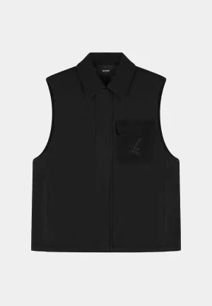 Represent Collared Gilet Black