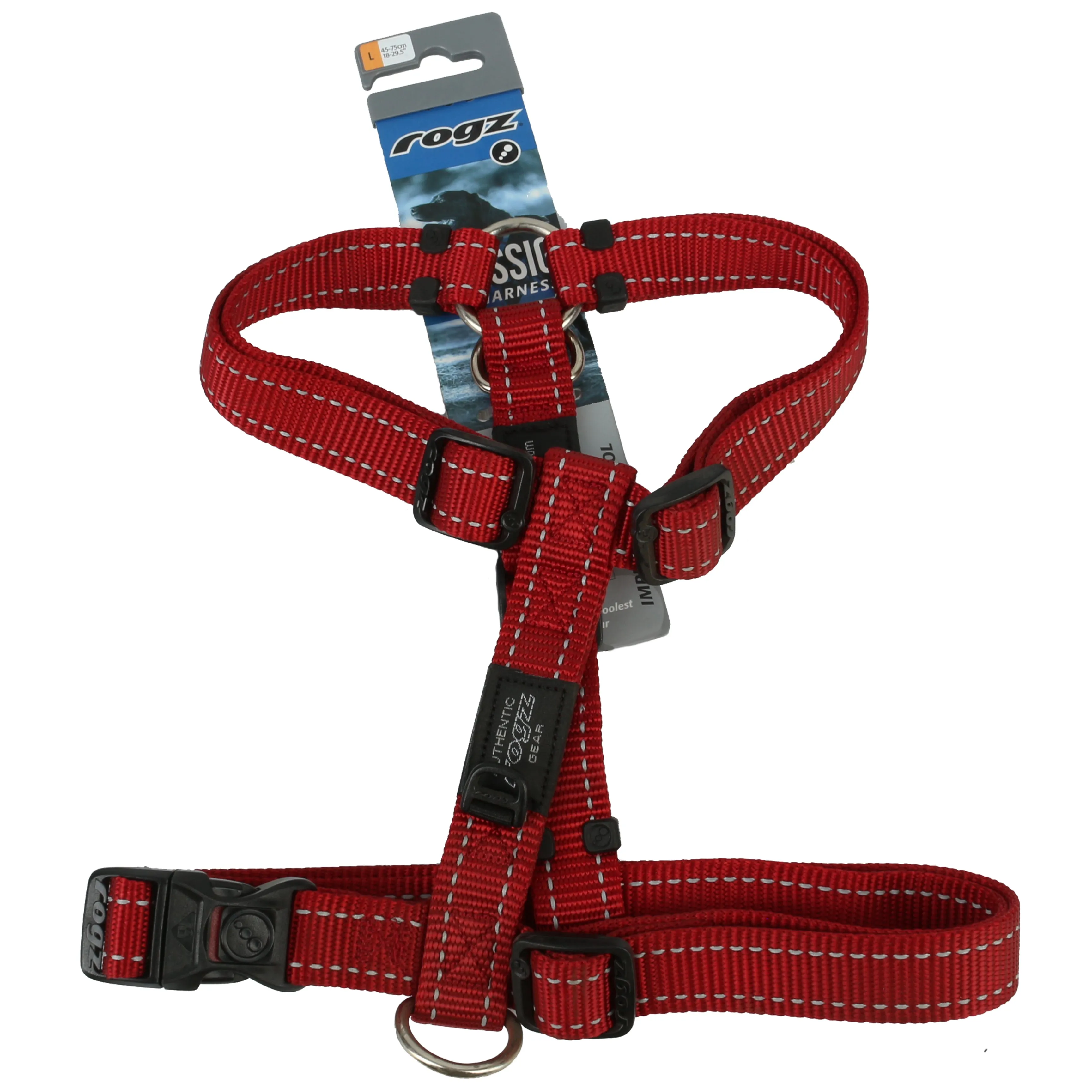 Rogz Classic Reflective Harness Red