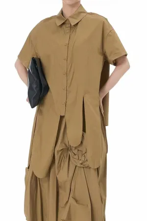 Sand Drift Asymmetric Hem Shirt