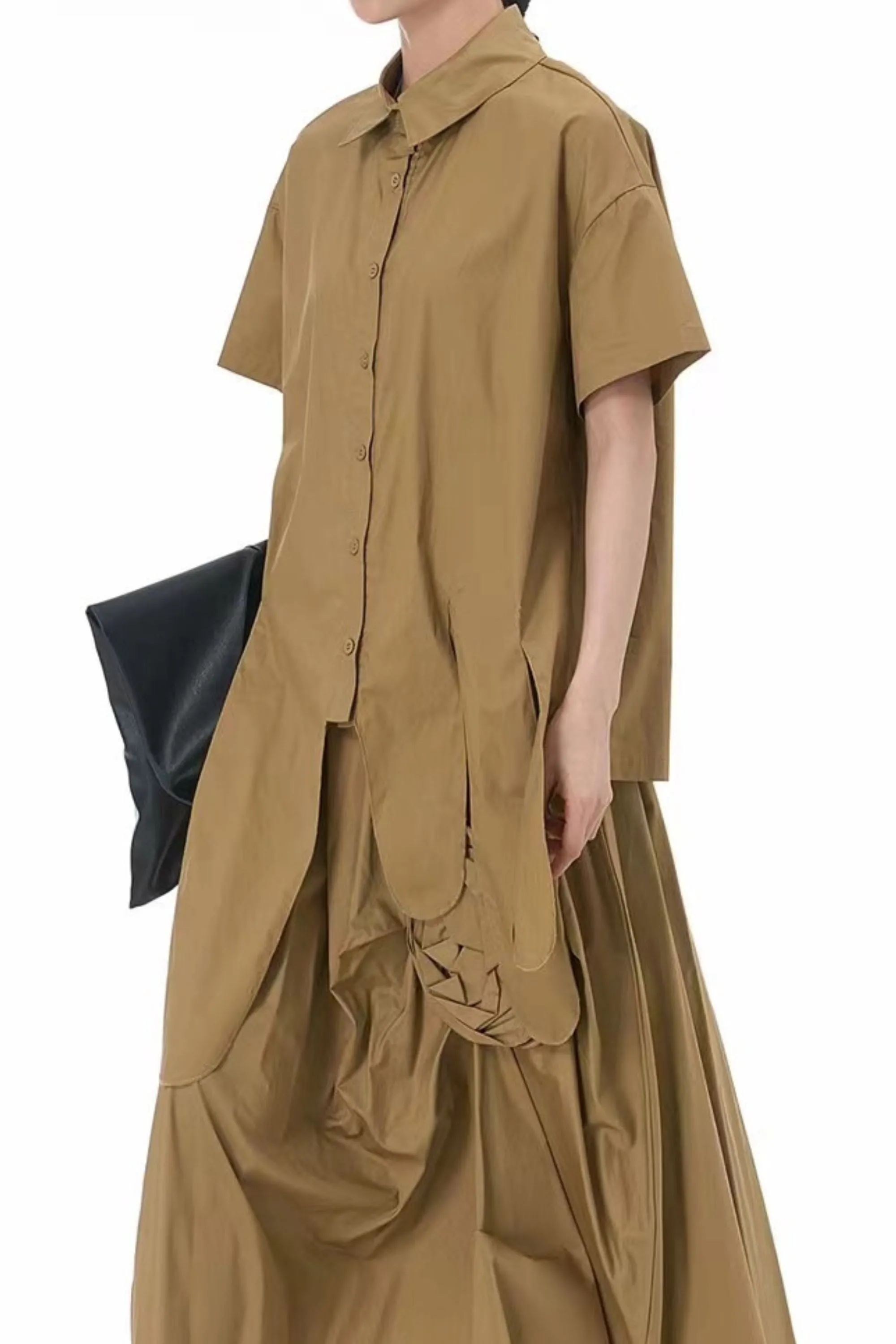 Sand Drift Asymmetric Hem Shirt