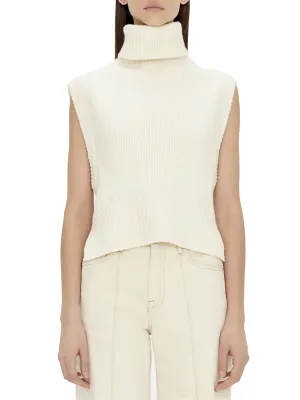 SIMKHAI Maple Wool & Cashmere Sleeveless Turtleneck Top