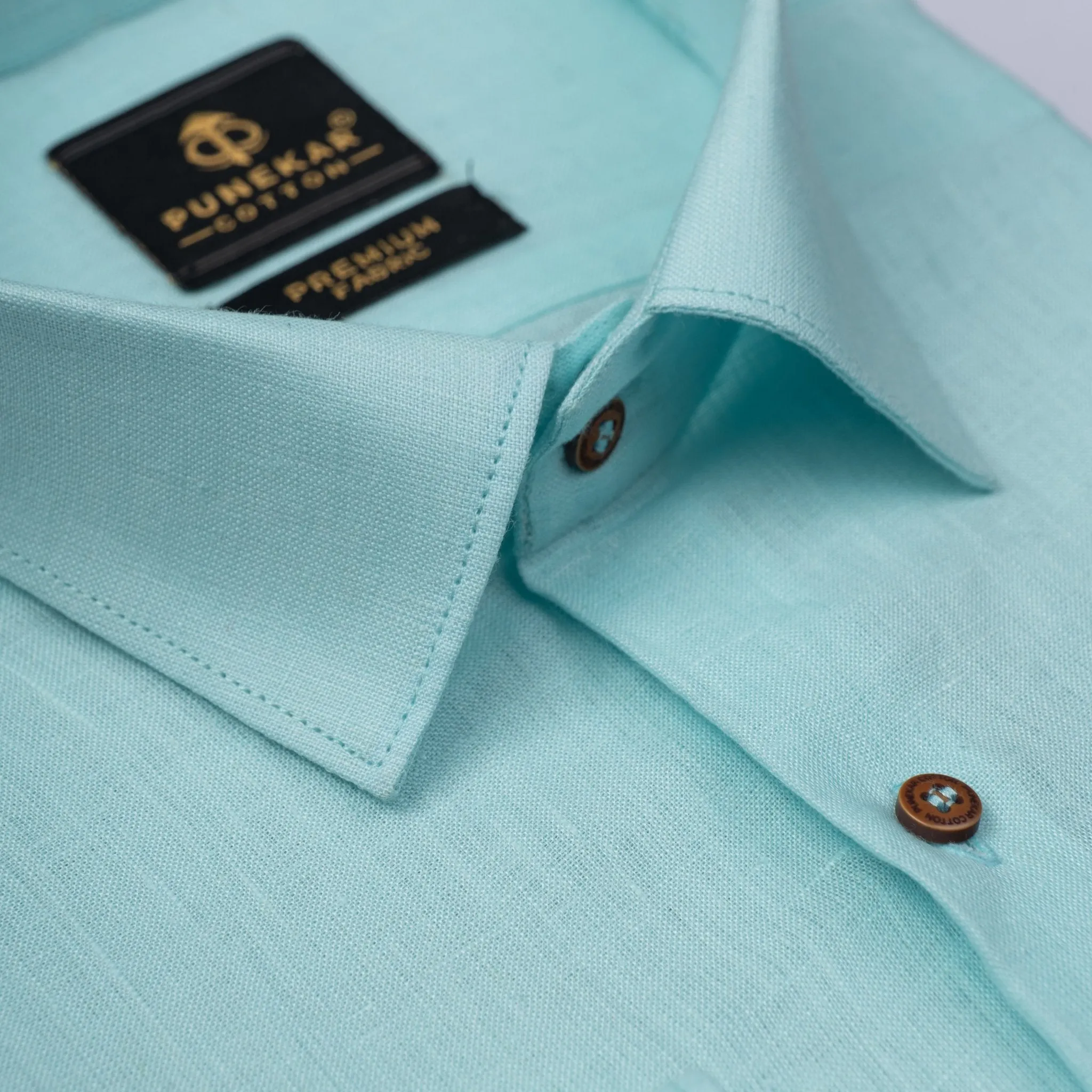 Sky Blue Color Prime Linen Shirt For Men