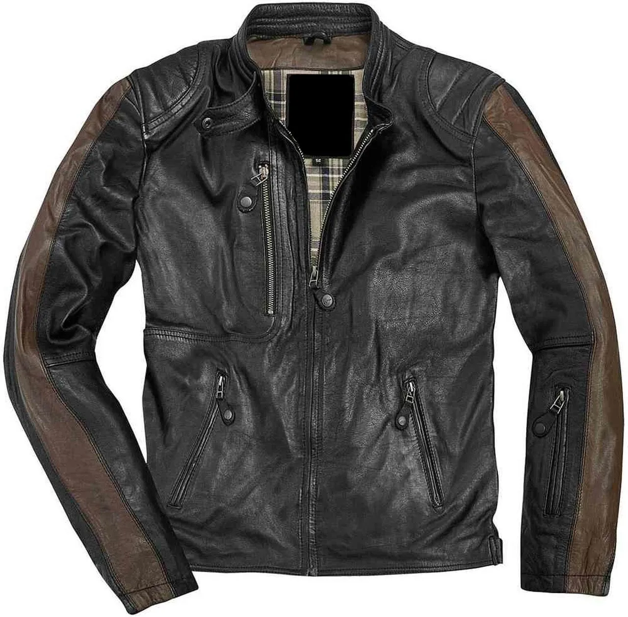 Smart And Stylish Motorcycle Leather Jacket For Men In Brown