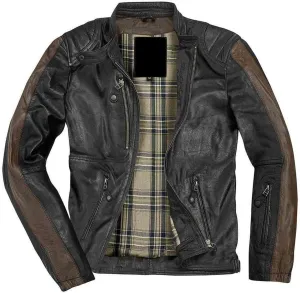 Smart And Stylish Motorcycle Leather Jacket For Men In Brown