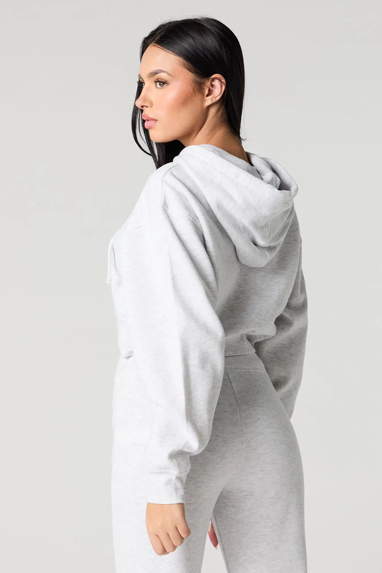 Soft Fleece Cropped Hoodie