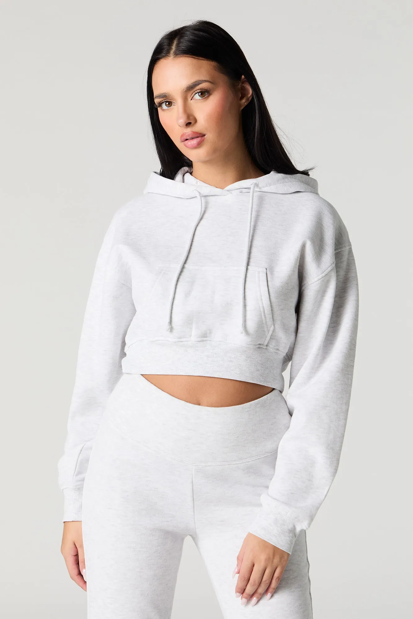 Soft Fleece Cropped Hoodie