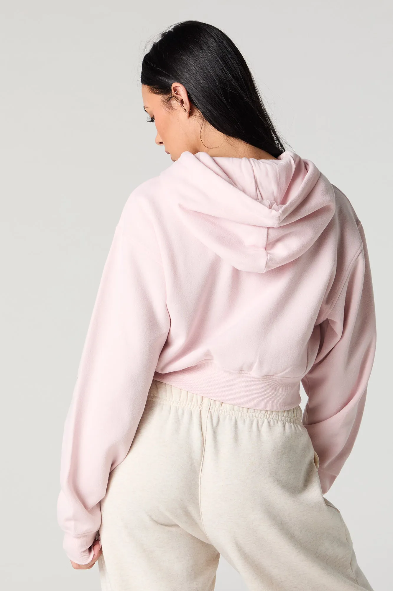 Soft Fleece Cropped Hoodie