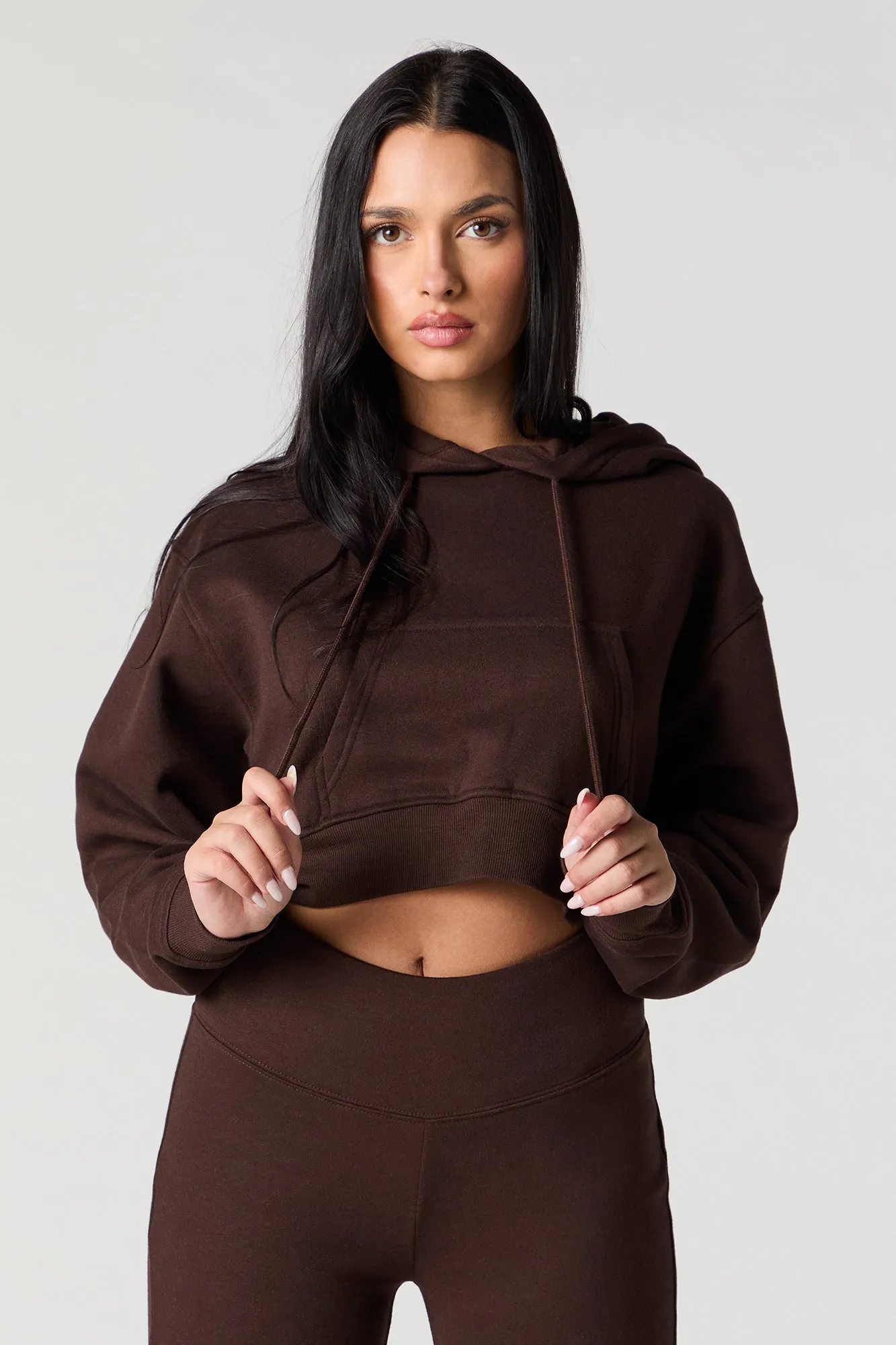 Soft Fleece Cropped Hoodie