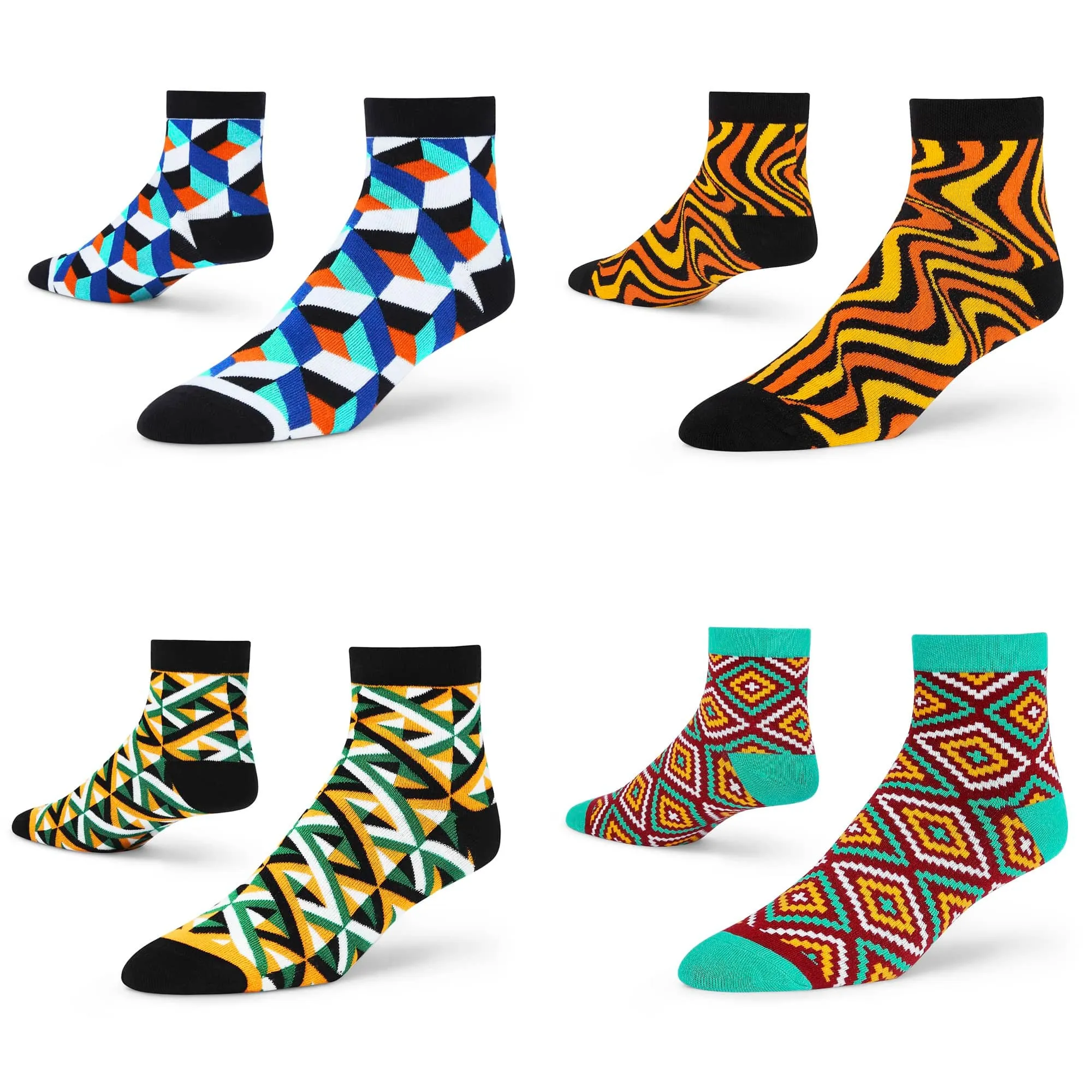 Sophisticated Ankle Socks - 4-Pack for Effortless Style