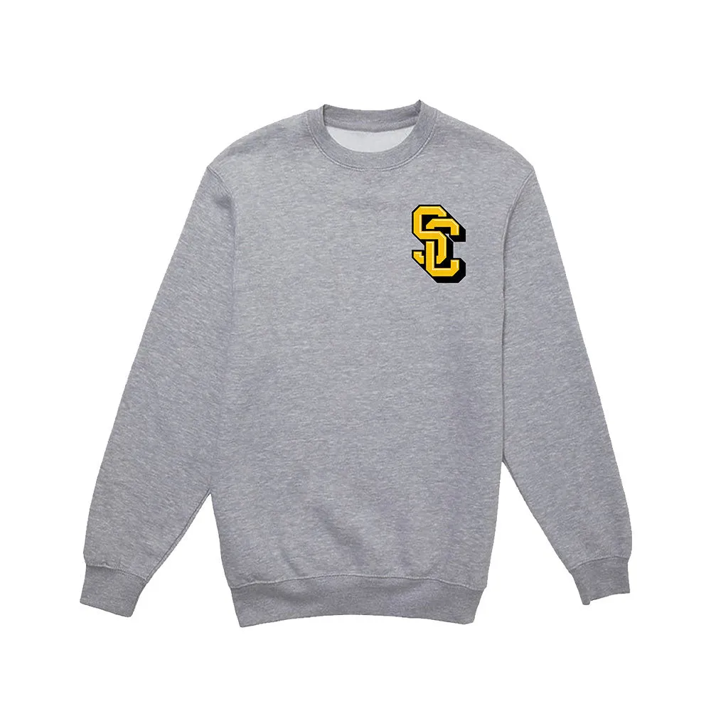 SPITTIN CHICLETS VARSITY GRAPHIC GREY CREWNECK