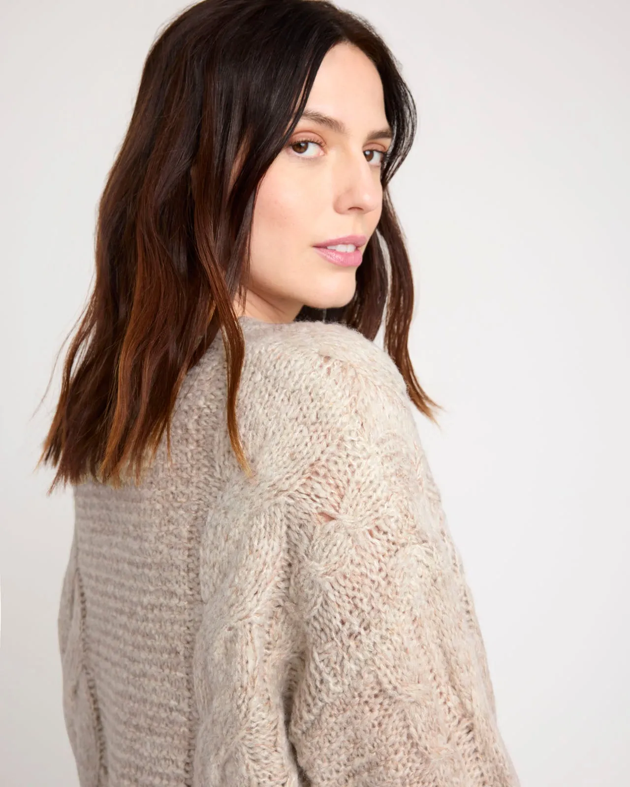 Splendid x Cellajaneblog Cashblend Cable Knit Sweater