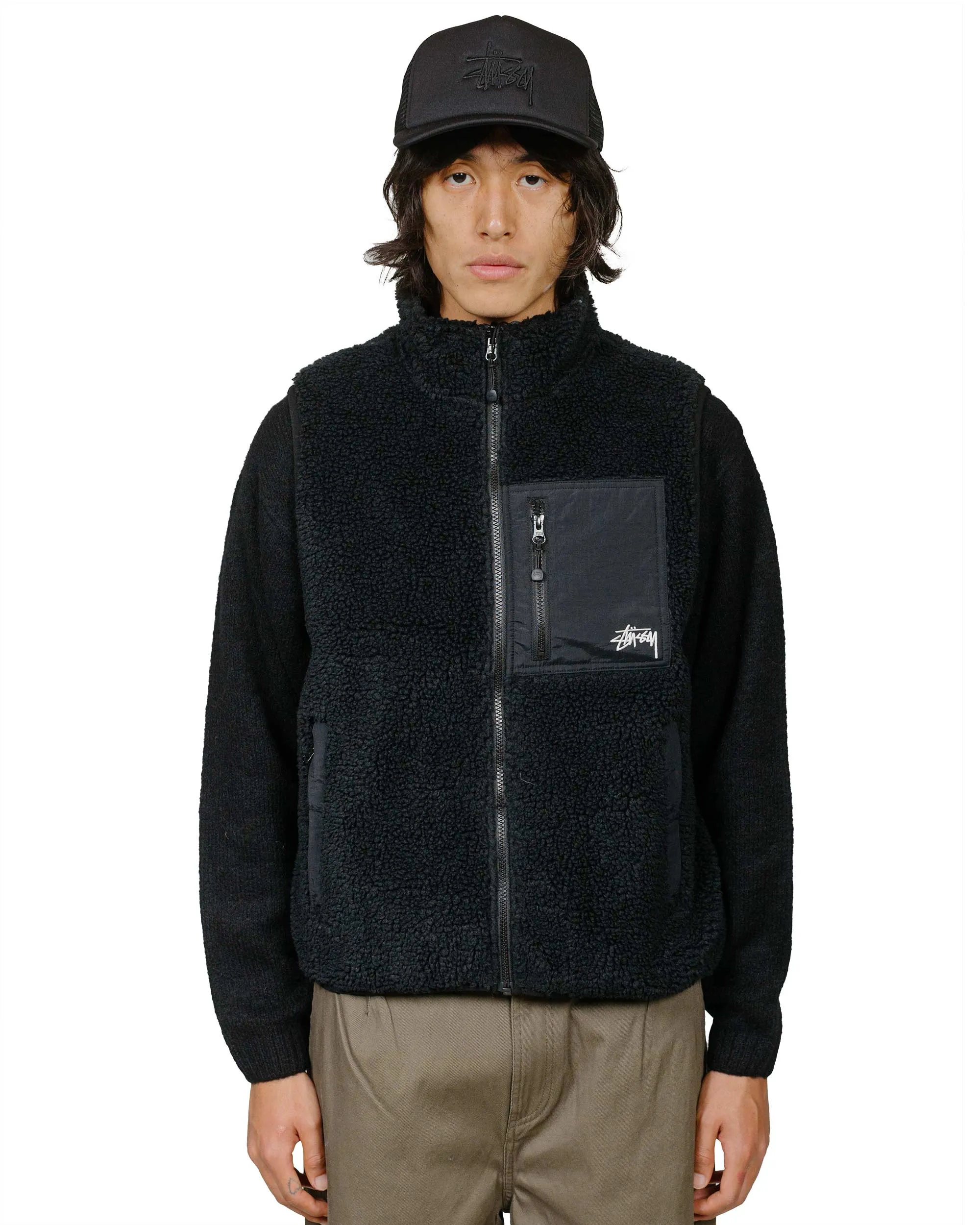 Stüssy Sherpa Reversible Vest Black