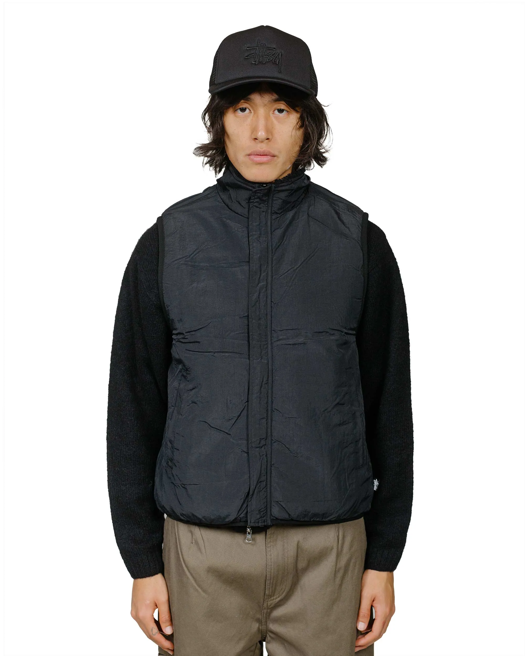 Stüssy Sherpa Reversible Vest Black