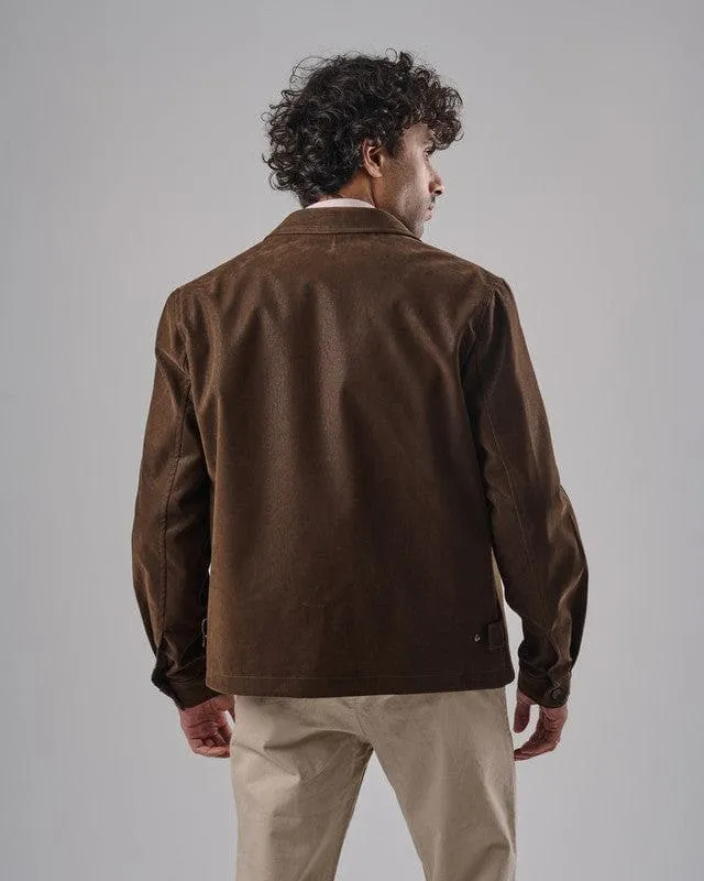 SUEDE JACKET - DARK BROWN