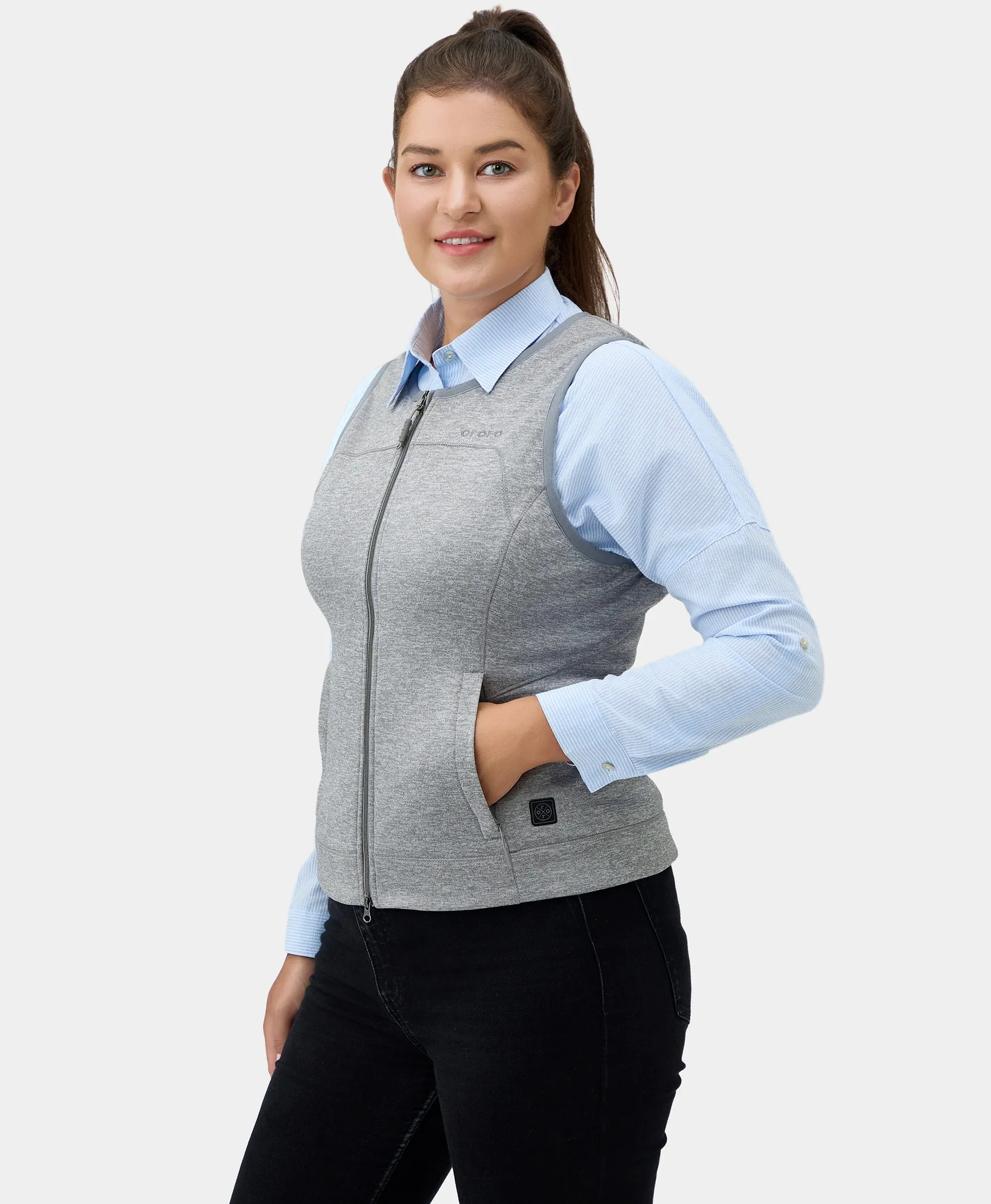 Suzanne Women's Heated Soft Armor Vest - Flecking Gray