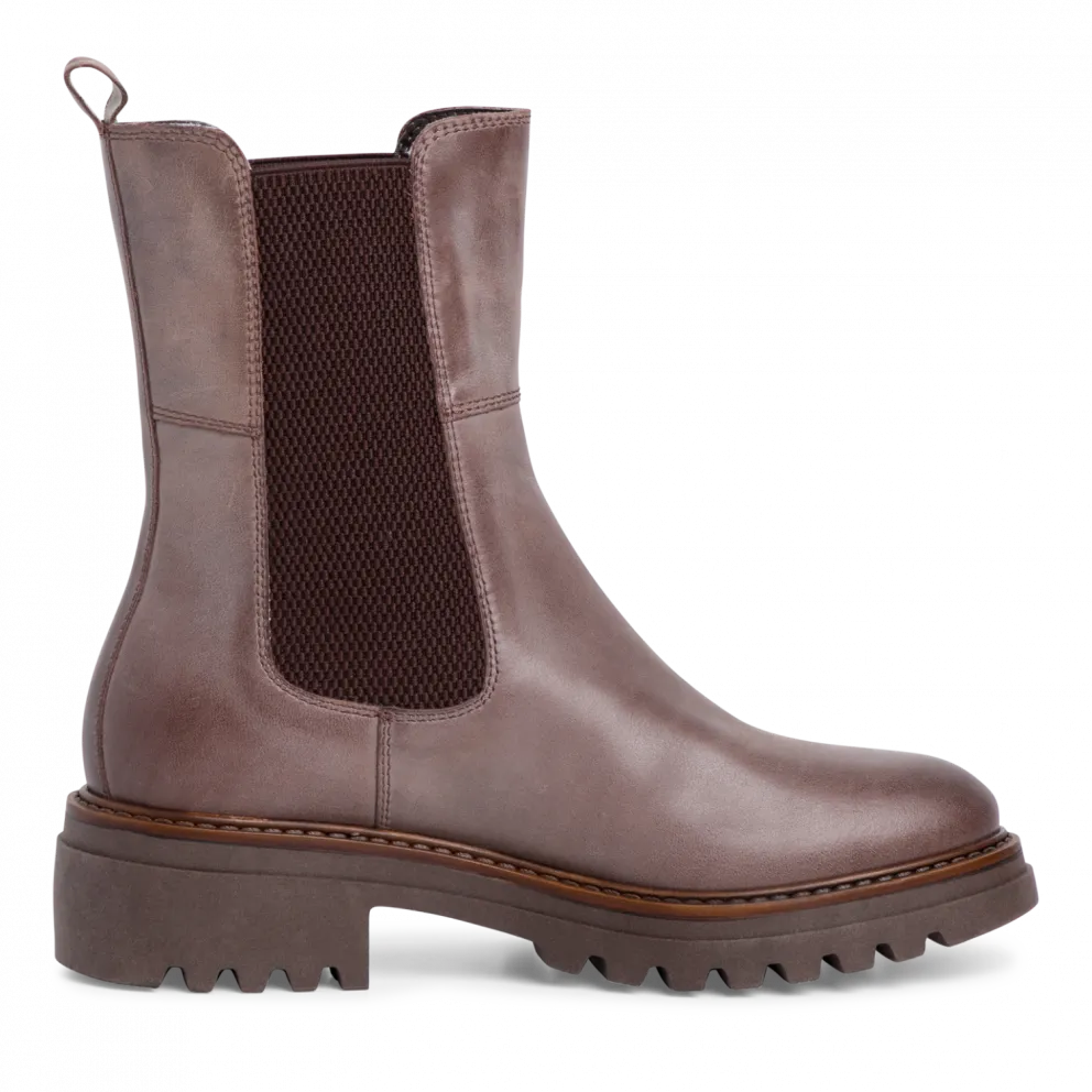 Tamaris 25433-29 Dark Pepper Leather Chelsea Boots