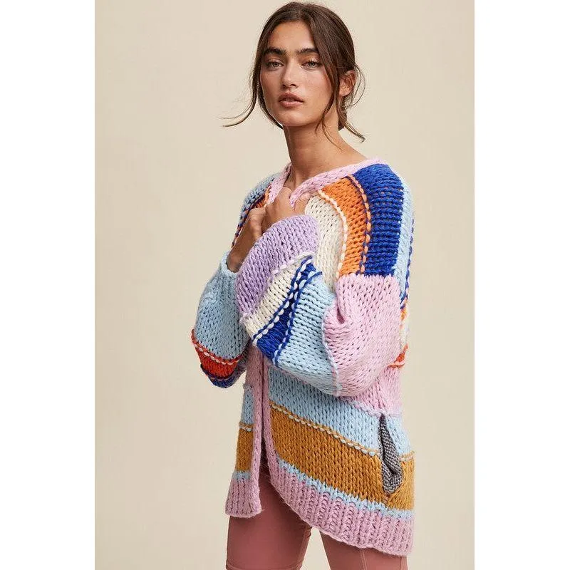 The Hand-Knit Striped Cardigan