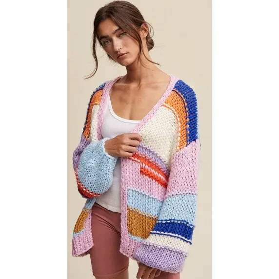 The Hand-Knit Striped Cardigan