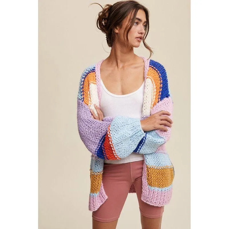 The Hand-Knit Striped Cardigan