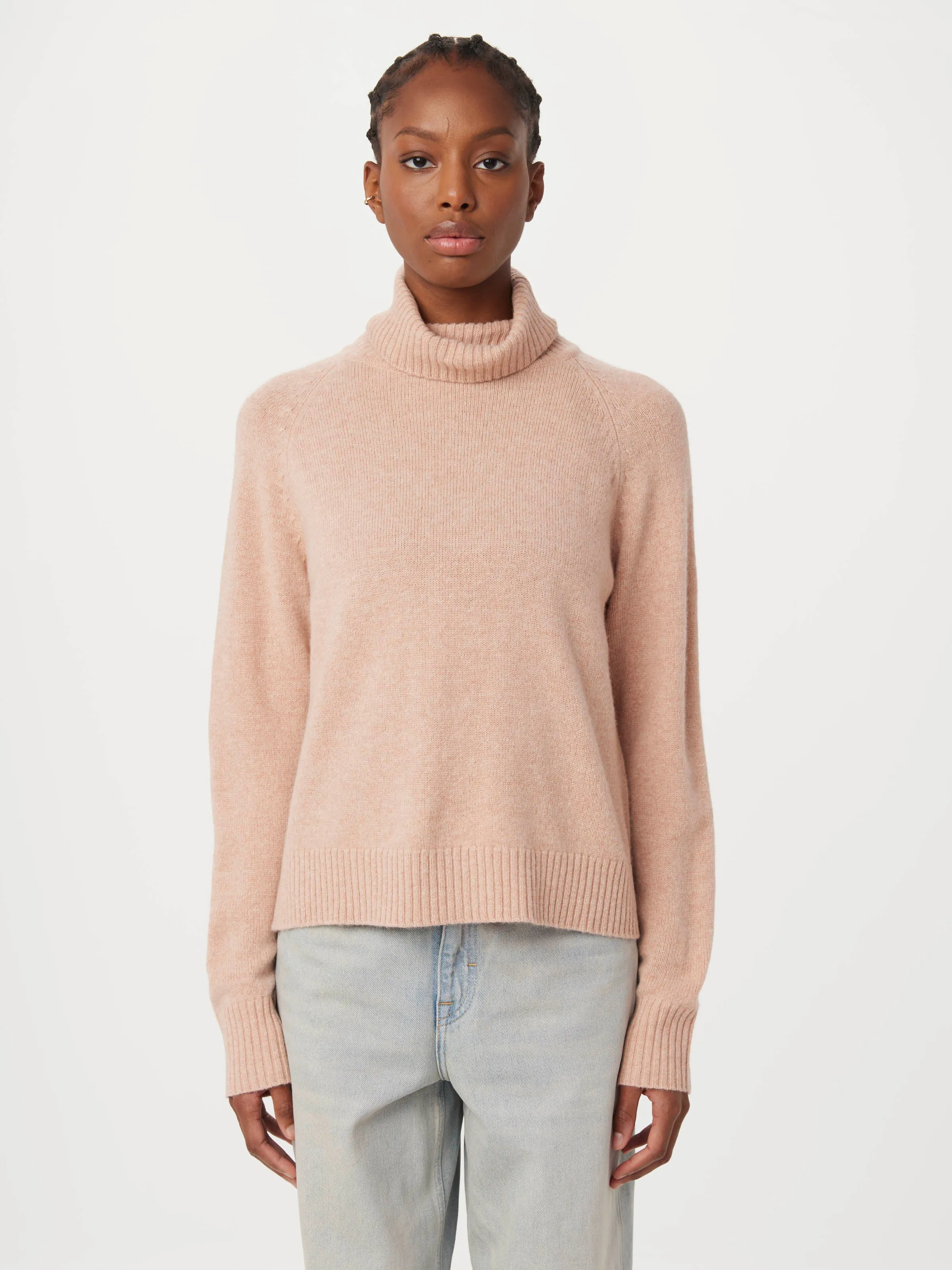 The Yak Wool Turtleneck in Blush Pink