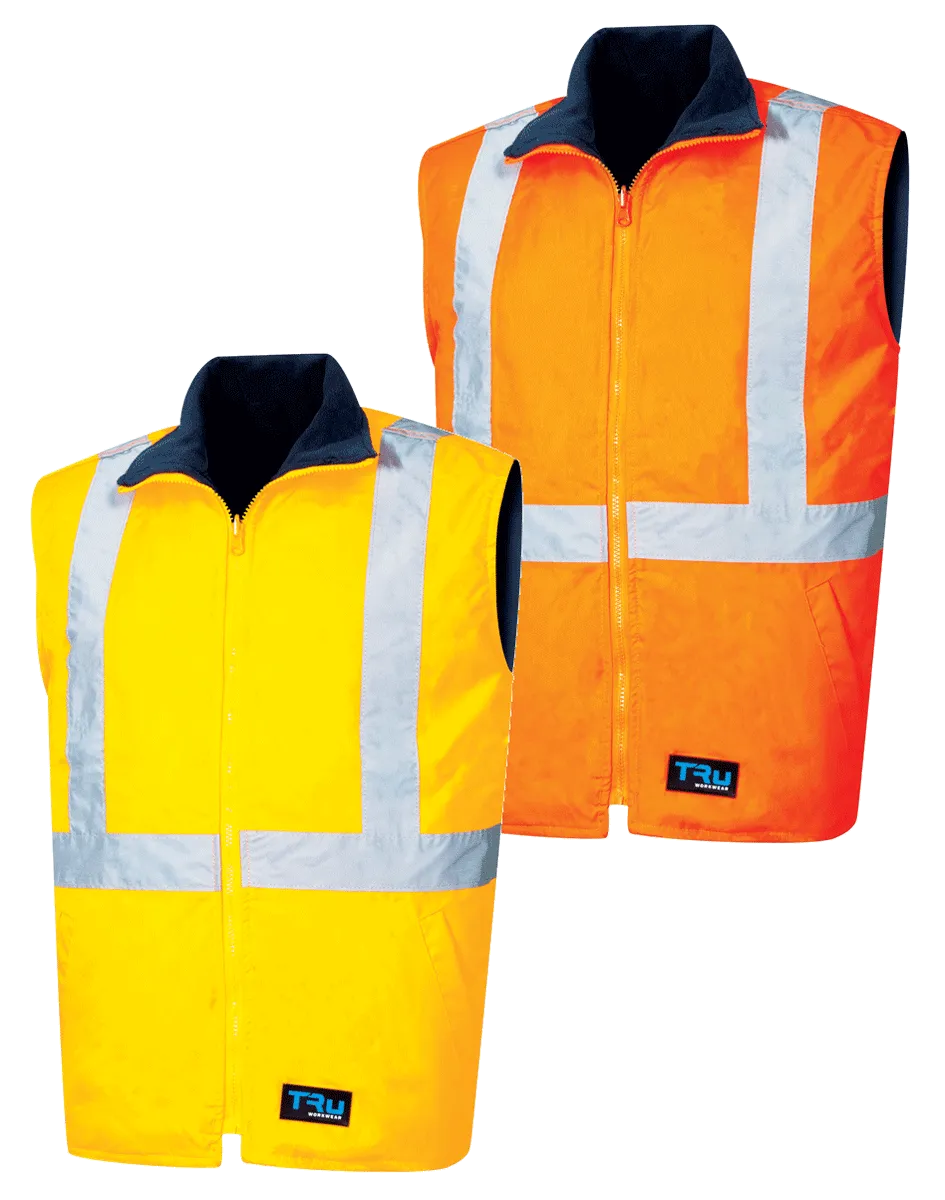 Tru Workwear Hi Vis Reversible vest c/w 3M Reflective Tape TV1915T5