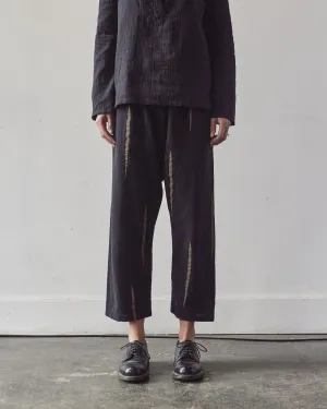 Uzi Drop-Crotch Pants, Black Scratch