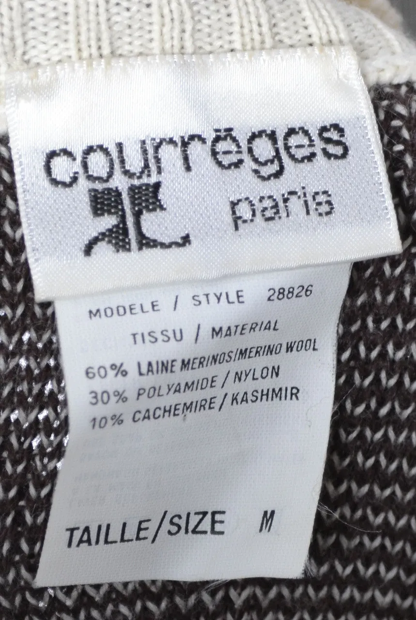 Vintage Courreges Cashmere Wool Knit Snowflake Sweater