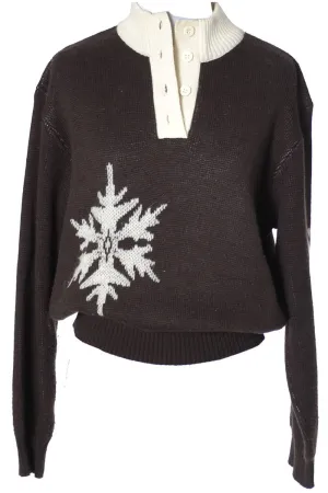 Vintage Courreges Cashmere Wool Knit Snowflake Sweater