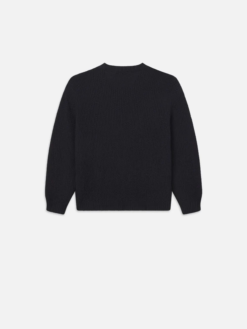 Wool Cashmere Textured Sweater  -- Dark Navy