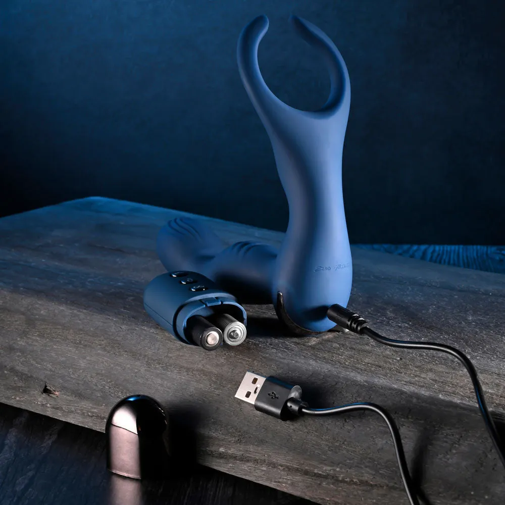 Zero Tolerance BY ALL MEANS - Blue 13.4 cm USB Rechargeable Prostate Massager with Cock Ring